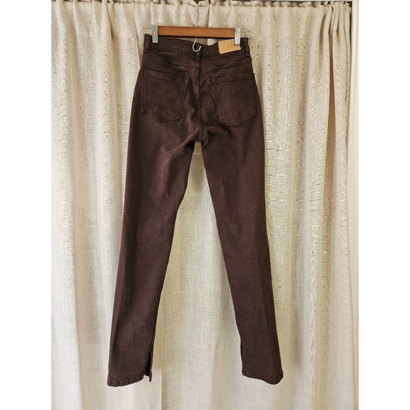 Zara brown Denim high rise straight leg jean, size 4 - Picture 4 of 5